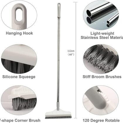 Bathroom Cleaning Brush with Wiper