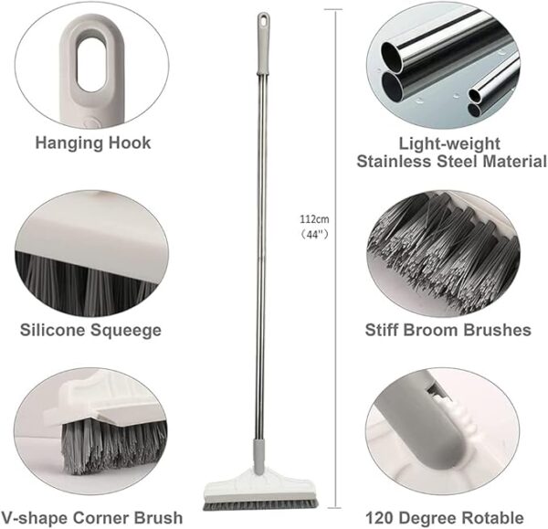 Bathroom Cleaning Brush with Wiper