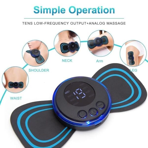 EMS Mini Neck Pulse Massager Electric LCD Display Stretcher EMS Mini Massager 2 pad - Image 5