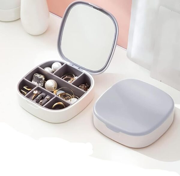 Portable Mini Jewelry Box with Mirror - Image 2