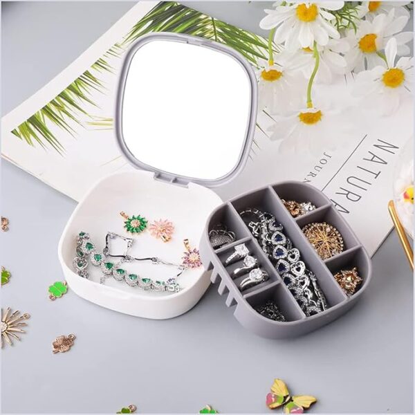 Portable Mini Jewelry Box with Mirror - Image 5