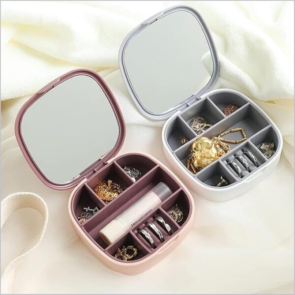 Portable Mini Jewelry Box with Mirror