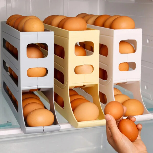 Large Capacity Auto Eggs Rolling Shelf Fridge Best Egg Storage Box 2025 - Image 2