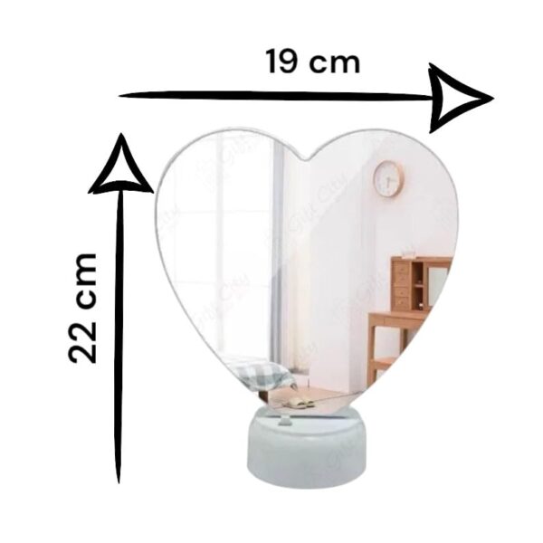 Magic Mirror Heart Shape Photo Frame with LED Light - Image 10