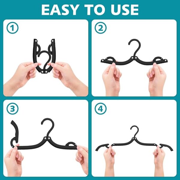 6 PCS Portable Folding Clothes Hanger Creative Travel Easy to Carry Clothes Hanger for Adults and Children - Image 5